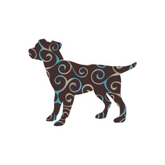 Dog pup pet color silhouette animal