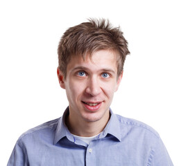 Facial expression, emotions, cheerful man laughing