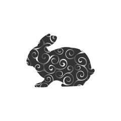 Bunny rodent color silhouette animal