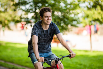 Fototapeta premium Young man biking outdoor