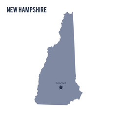 Vector map State of New Hampshire isolated on white background.