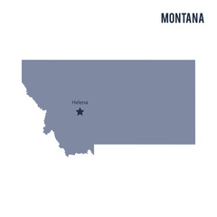 Vector map State of Montana isolated on white background.