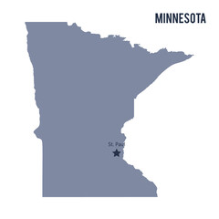 Vector map State of Minnesota isolated on white background.