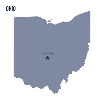 Vector map State of Ohio isolated on white background.
