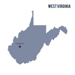 Vector map State of West Virginia isolated on white background.