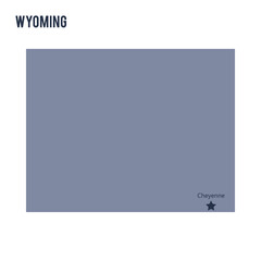 Vector map State of Wyoming isolated on white background.