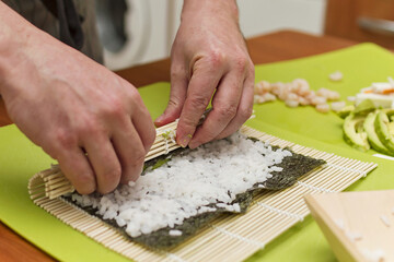 Preparing sushi