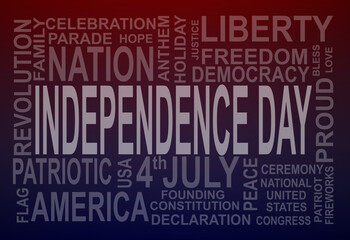 independence day card red and blue background 