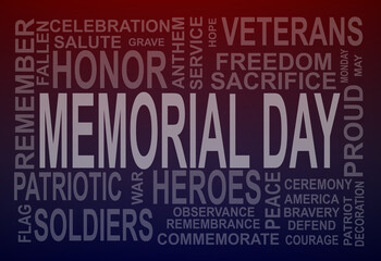 memorial day card red and blue background