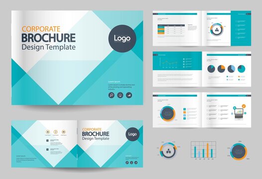 business brochure design template and page layout for company profile, annual report,with page cover design 
