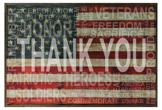 thank you with flag background