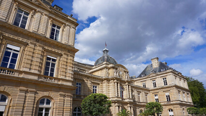 Fototapeta premium Photo of Luxemburg gardens on a spring morning, Paris, France