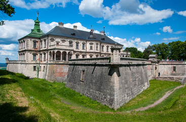 Pidhirtsi Castle, village Podgortsy, Renaissance Palace, Lviv region. Beautiful Castles of Europe.