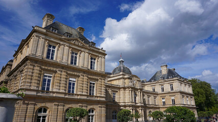 Fototapeta na wymiar Photo of Luxemburg gardens on a spring morning, Paris, France