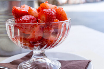 Delicious Fresh fruits salad ready to be eaten