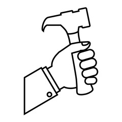 hammer tool icon over white background. vector illustration