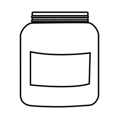 protein supplement bottle icon over white background. vector illustration