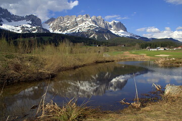 Scenic view of the Wilder Kaiser Mountains, Tirol, Austria
