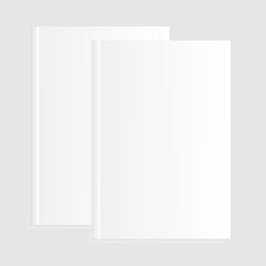 Blank empty magazine or book or booklet, brochure, catalog template on a gray background. Vector illustration.