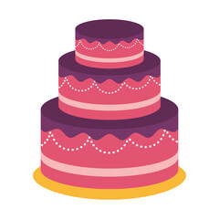 birthday cake with candles icon over white background. vector illustration