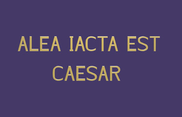 Latin phrase by Julius Caesar, 3d render