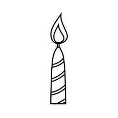 birthday candle icon over white background. vector illustration