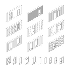 Wall patterns with doors and windows