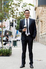 Portrait of handsome businessman outdoor