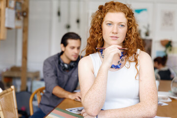 Young woman in office