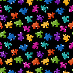Naklejka premium Seamless color puzzles background