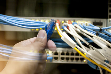 Service network connection show head RJ-45 for connection to control or service.