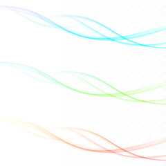 Fresh spring background waves colorful feather swooshes. Bright vivid colorful futuristic modern graphic divider lines. Dynamic fashion header or footer templates