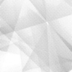 Distressed halftone geometrical abstract dotted layout. Black grain dots forming geometrical pattern
