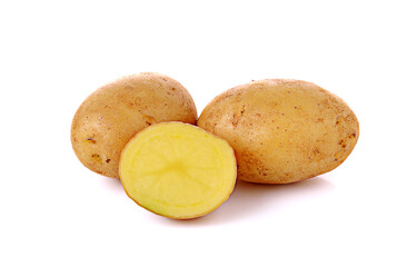 Fresh potato on white background