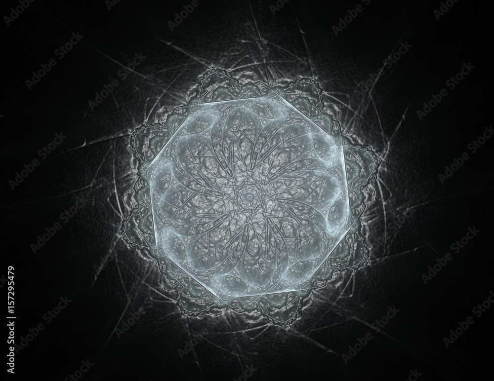 Poster multicolored abstract computer generated fractal mandala background