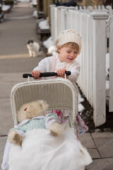 Girl with stroller