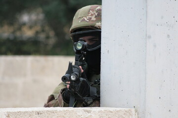 Fototapeta premium Soldier Sniper