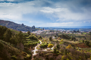 Fototapeta na wymiar Rural landscapes in the foothills of Serra da Estrella. County of Guarda. Portugal