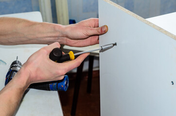 Chipboard furniture assembling