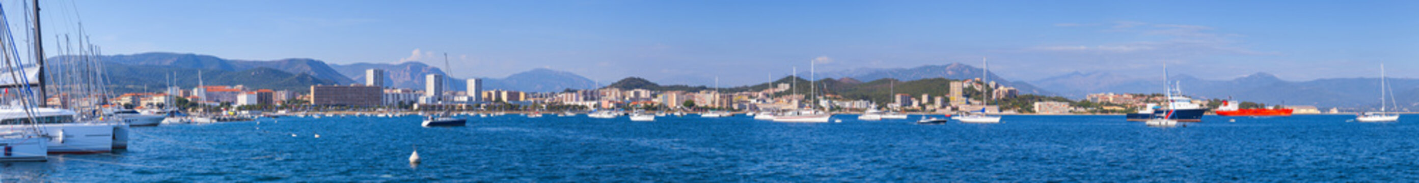 Panoramic photo. Port of Ajaccio, Corsica