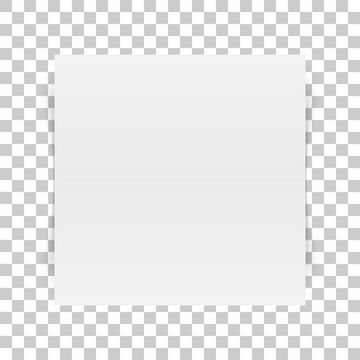 Square white Paper Sheet with Transparent Shadow