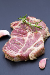 Pork chops, pepper and rosemary marinade.