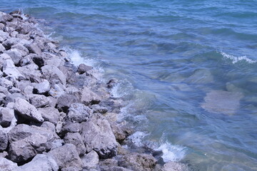 rock, wave, shore