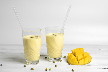 Mango lassi with cardamom