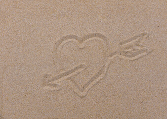 Heart drawn in the sand
