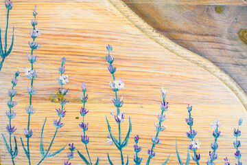 pastel wood planks texture background with flowers