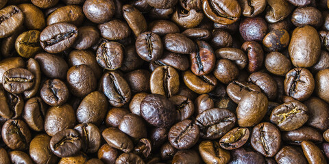 Texture of fried coffee.