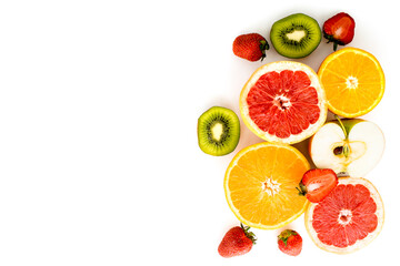 Fruit on a white background.