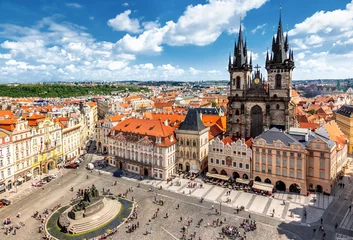 Fotobehang Oude Stadsplein in Praag © adisa