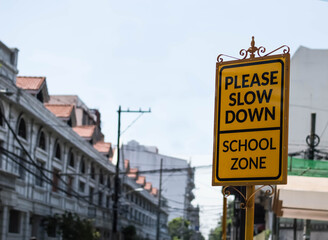 Obraz premium School Zone Street Sign